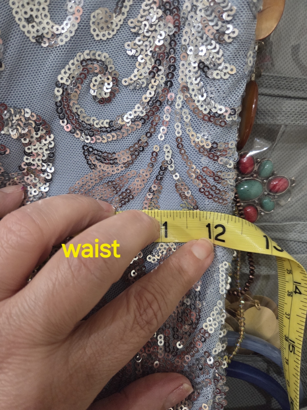 Light Blue Sequin Embellished Party Prom Dress Size 0 - Picture 5 of 6
